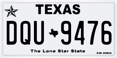 TX license plate DQU9476