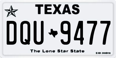 TX license plate DQU9477