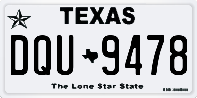 TX license plate DQU9478