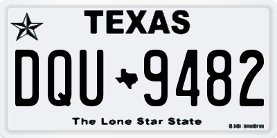 TX license plate DQU9482