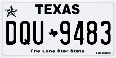 TX license plate DQU9483