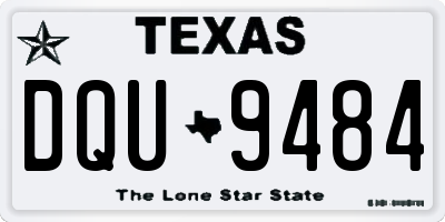 TX license plate DQU9484