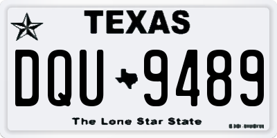 TX license plate DQU9489