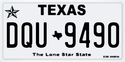 TX license plate DQU9490