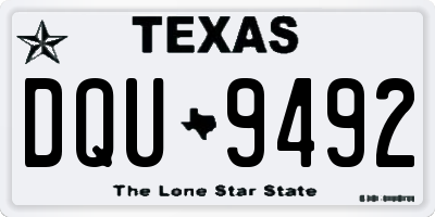 TX license plate DQU9492