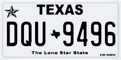 TX license plate DQU9496