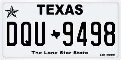 TX license plate DQU9498