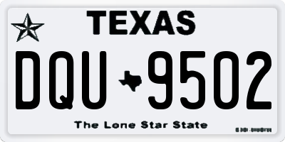 TX license plate DQU9502