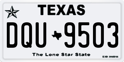 TX license plate DQU9503
