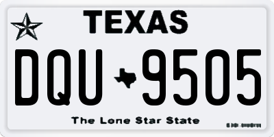 TX license plate DQU9505