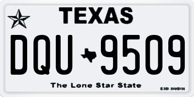 TX license plate DQU9509