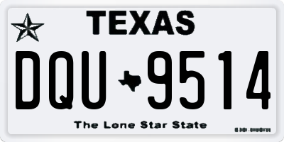 TX license plate DQU9514