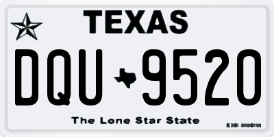 TX license plate DQU9520