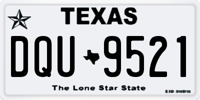 TX license plate DQU9521