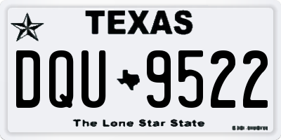 TX license plate DQU9522
