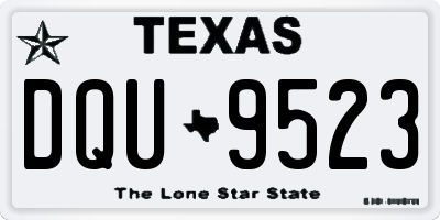 TX license plate DQU9523