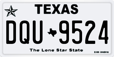 TX license plate DQU9524