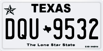 TX license plate DQU9532