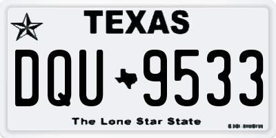 TX license plate DQU9533