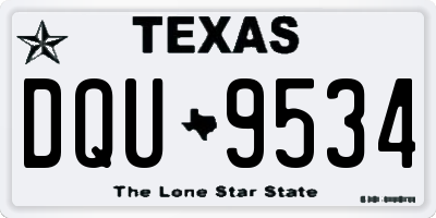 TX license plate DQU9534