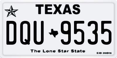 TX license plate DQU9535