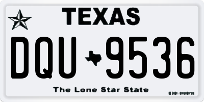 TX license plate DQU9536