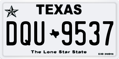 TX license plate DQU9537