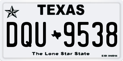 TX license plate DQU9538