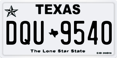 TX license plate DQU9540