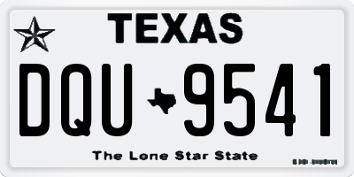 TX license plate DQU9541