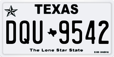 TX license plate DQU9542