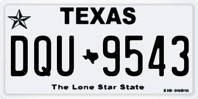 TX license plate DQU9543