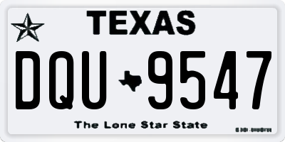 TX license plate DQU9547