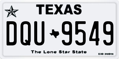 TX license plate DQU9549