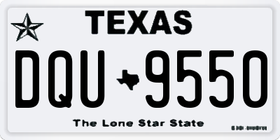 TX license plate DQU9550