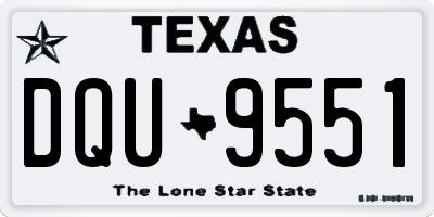TX license plate DQU9551