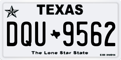 TX license plate DQU9562