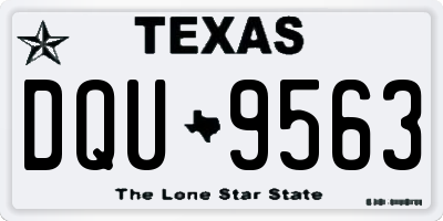 TX license plate DQU9563