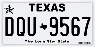 TX license plate DQU9567