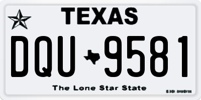 TX license plate DQU9581
