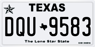 TX license plate DQU9583