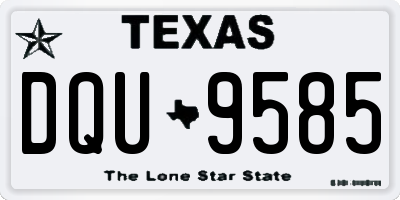 TX license plate DQU9585