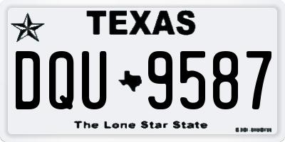 TX license plate DQU9587