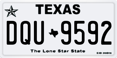 TX license plate DQU9592