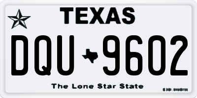 TX license plate DQU9602