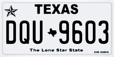 TX license plate DQU9603