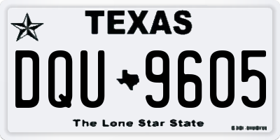 TX license plate DQU9605