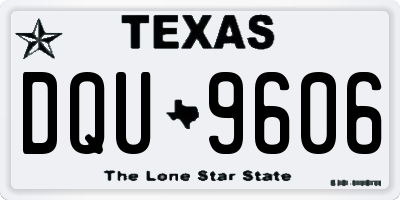 TX license plate DQU9606