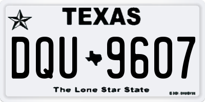 TX license plate DQU9607