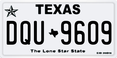TX license plate DQU9609